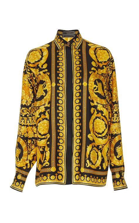 versace silk shirt women's|versace barroco print silk shirt.